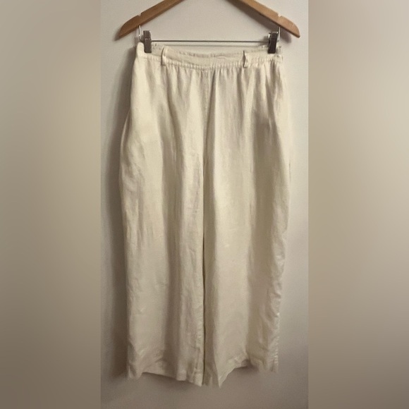 Ralph Lauren 18W Trousers White Wide Leg 100% Linen Sailor Pant - Picture 2 of 8